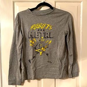 Rumi & Ryder Robots Are Metal Boys Long Sleeved Tee - Size Large